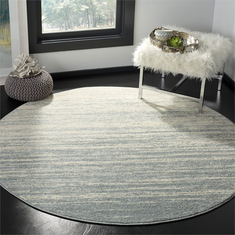 Safavieh Adirondack 4' Round Rug in Slate and Cream