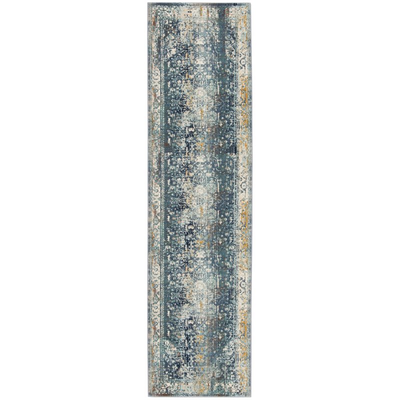 Safavieh Baldwin 2 X 10 Runner Rug In Teal And Ivory Bdn191c 210
