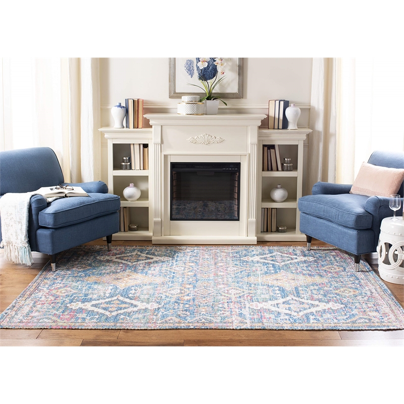 Safavieh Saffron 6' x 9' Hand Loomed Rug in Turquoise and Peach