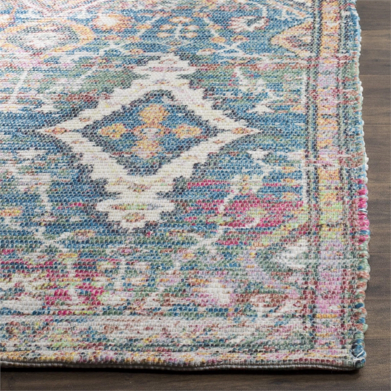 Safavieh Saffron 8' x 10' Hand Loomed Rug in Turquoise and Peach