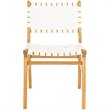 Safavieh Taika Leather Dining Side Chair in White (Set of 2)