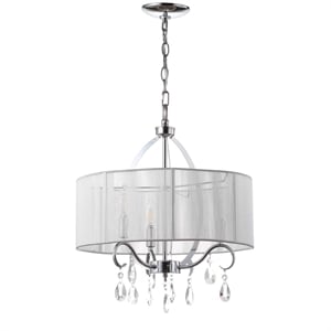 Safavieh New Vienna 3 Light Chandelier in White and Chrome
