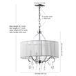 Safavieh New Vienna 3 Light Chandelier in White and Chrome