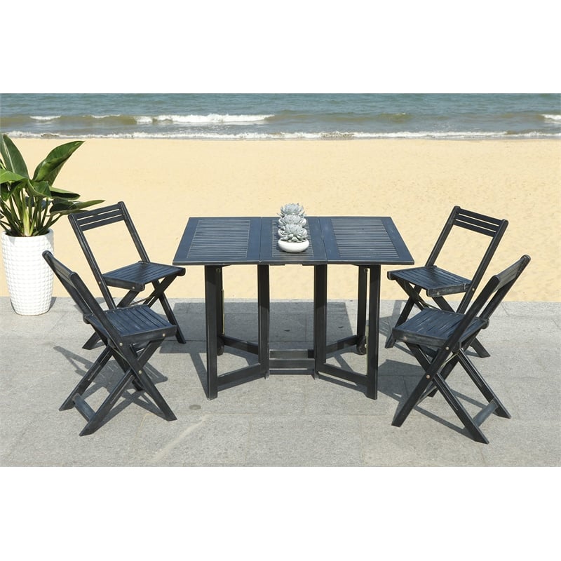Safavieh Arvin 5 Piece Patio Dining Set in Black