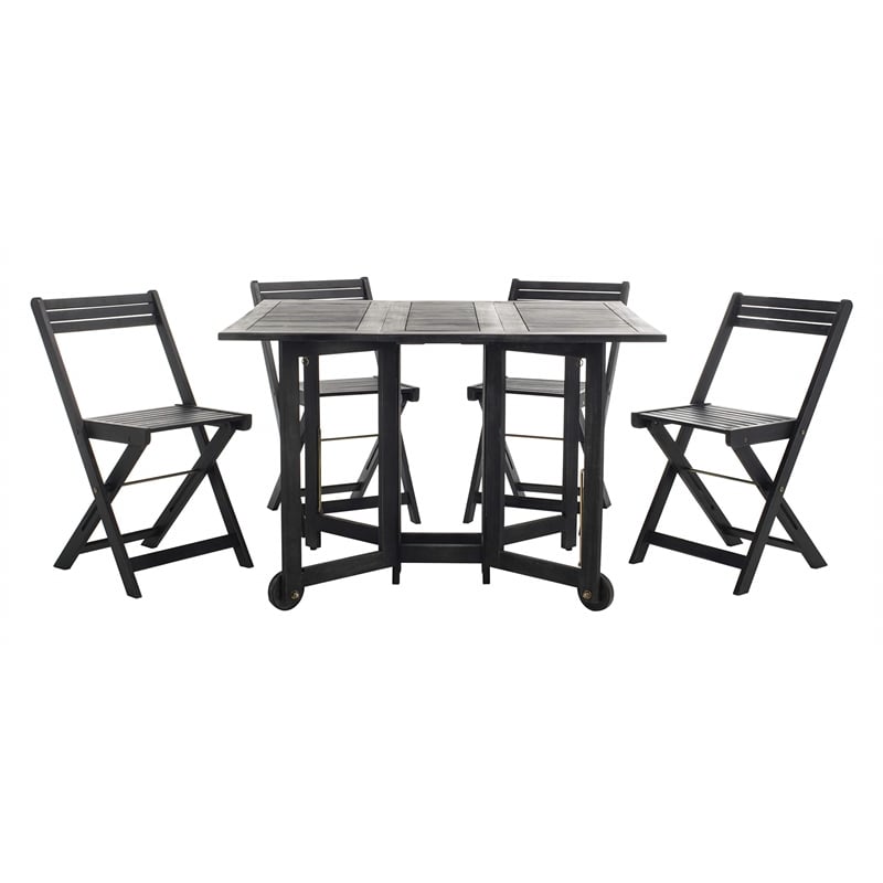 Safavieh Arvin 5 Piece Patio Dining Set in Black
