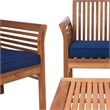 Safavieh Carson 4 Piece Patio Sofa Set in Teak Brown and Navy