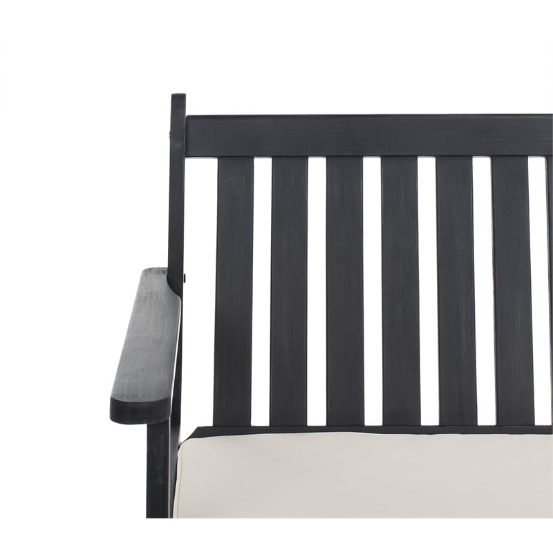 Safavieh Burbank 4 Piece Patio Sofa Set in Black and White