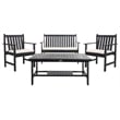 Safavieh Burbank 4 Piece Patio Sofa Set in Black and White