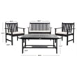 Safavieh Burbank 4 Piece Patio Sofa Set in Black and White