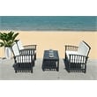 Safavieh Rocklin Wood  4 Pc Outdoor Set in Black / Beige