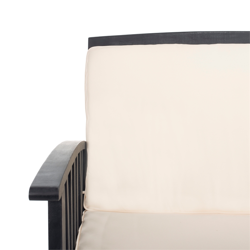 Safavieh Rocklin Wood  4 Pc Outdoor Set in Black / Beige