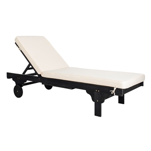Safavieh Newport Patio Chaise Lounge in Black and White