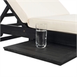 Safavieh Newport Patio Chaise Lounge in Black and White