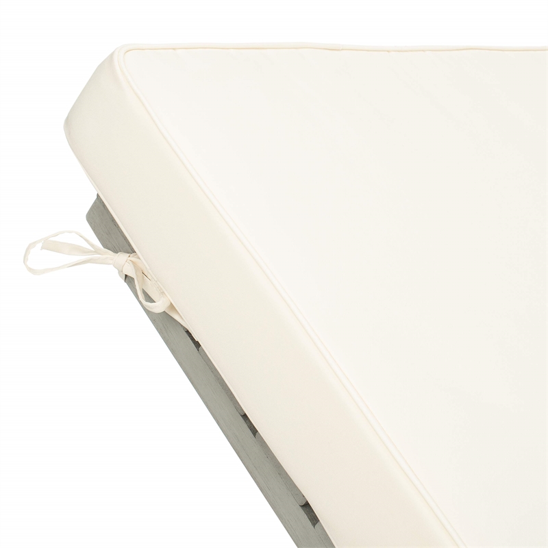 Safavieh Newport Patio Chaise Lounge in Gray and White