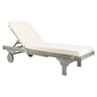 Safavieh Newport Patio Chaise Lounge in Gray and White