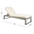 Safavieh Solano Patio Chaise Lounge in Black and White