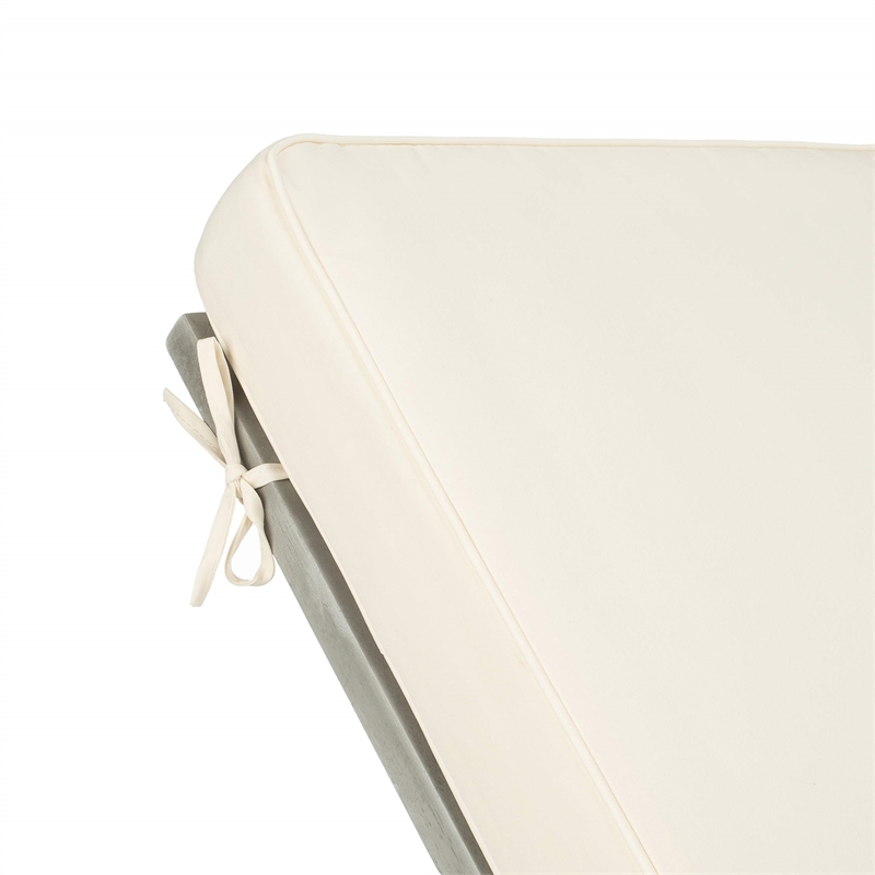 Safavieh Solano Patio Chaise Lounge in Black and White