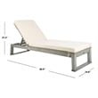 Safavieh Solano Patio Chaise Lounge in Gray and White