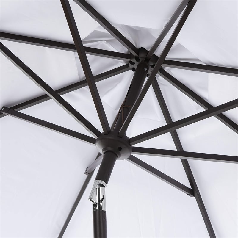 Safavieh Ortega 9' Patio Crank Umbrella in White