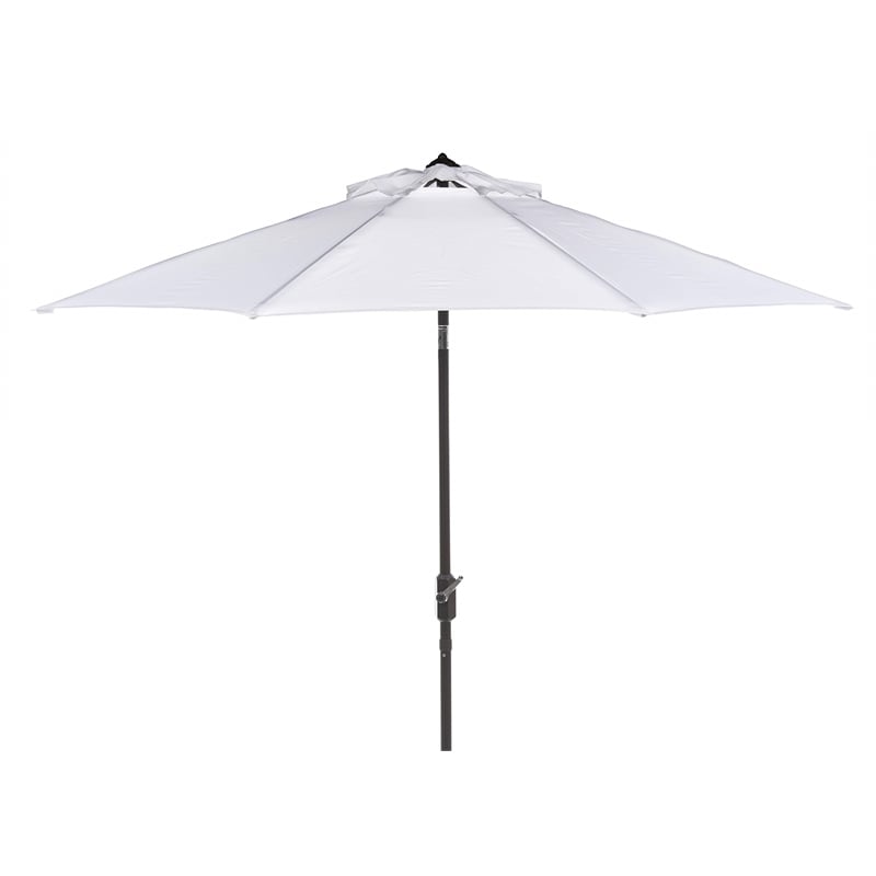 Safavieh Ortega 9' Patio Crank Umbrella in White