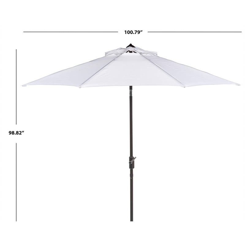 Safavieh Ortega 9' Patio Crank Umbrella in White