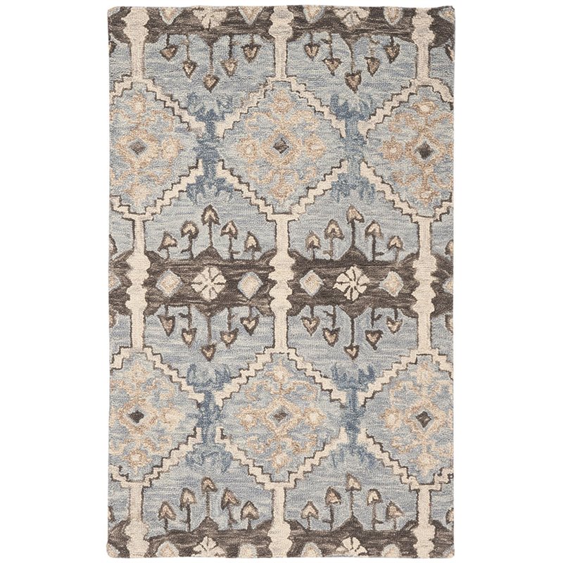 Safavieh Aspen 3' x 5' Hand Tufted Wool Rug in Light Blue and Gray