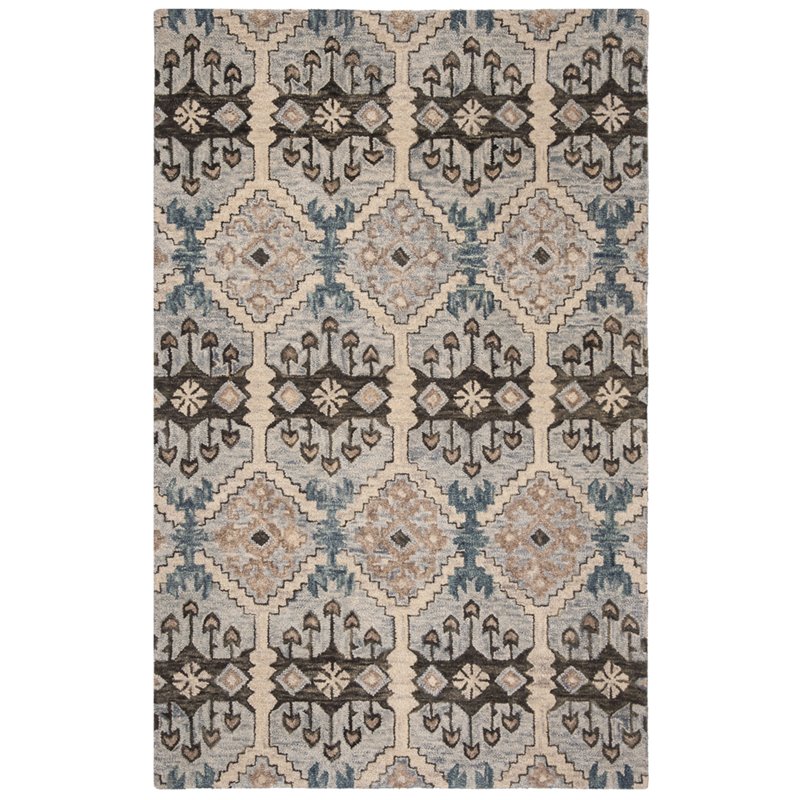 Safavieh Aspen 4' x 6' Hand Tufted Wool Rug in Light Blue and Gray