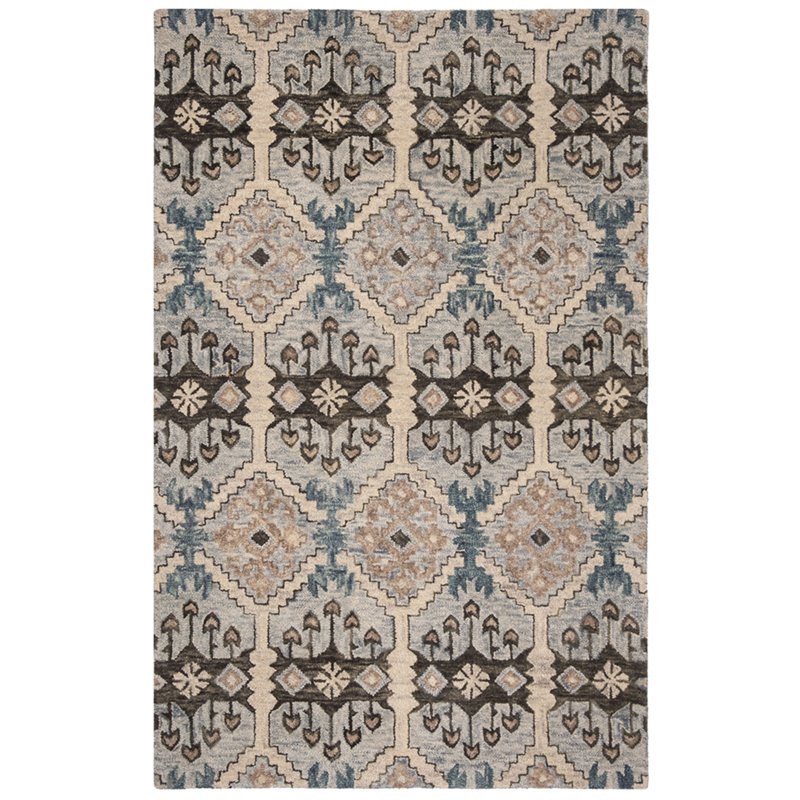 Safavieh Aspen 5' x 8' Hand Tufted Wool Rug in Light Blue and Gray