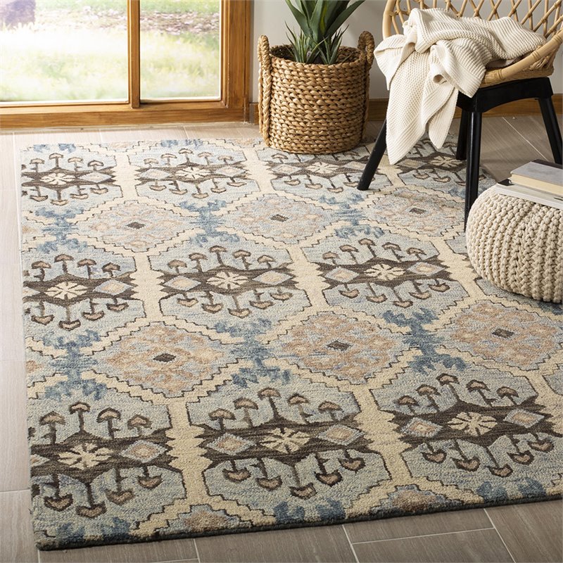 Safavieh Aspen 8' x 10' Hand Tufted Wool Rug in Light Blue and Gray