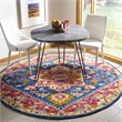 Safavieh Aspen 7' Round Hand Tufted Wool Rug in Navy and Fuchsia