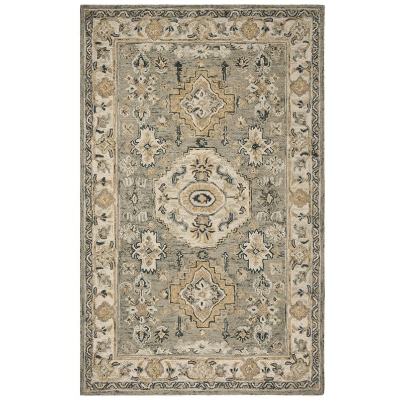 Safavieh Aspen 4' x 6' Hand Tufted Wool Rug in Moss and Ivory