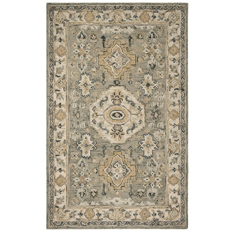 Safavieh Aspen 5' x 8' Hand Tufted Wool Rug in Moss and Ivory