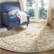 Safavieh Aspen 7' Round Hand Tufted Wool Rug in Moss and Ivory