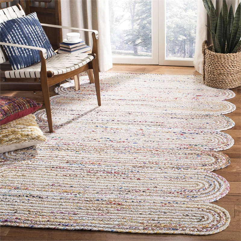 Safavieh Cape Cod 6' Square Hand Woven Jute Rug in Ivory and Natural
