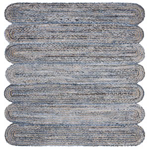 Safavieh Cape Cod 6' Square Hand Woven Jute Rug in Blue and Natural