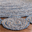 Safavieh Cape Cod 3' Round Hand Woven Jute Rug in Blue and Natural