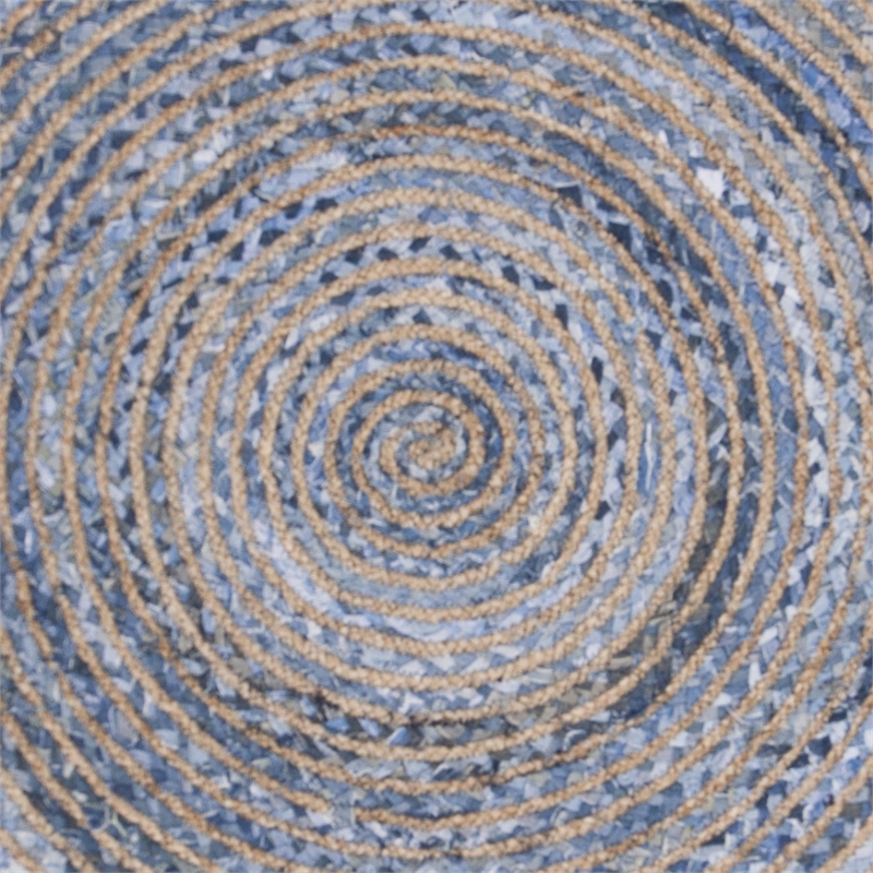 Safavieh Cape Cod 3' Round Hand Woven Jute Rug in Blue and Natural
