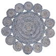 Safavieh Cape Cod 3' Round Hand Woven Jute Rug in Blue and Natural