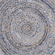 Safavieh Cape Cod 4' Round Hand Woven Jute Rug in Blue and Natural