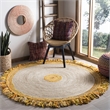 Safavieh Cape Cod 3' Round Hand Woven Jute Rug in Gold and Natural