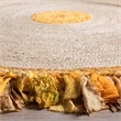 Safavieh Cape Cod 3' Round Hand Woven Jute Rug in Gold and Natural