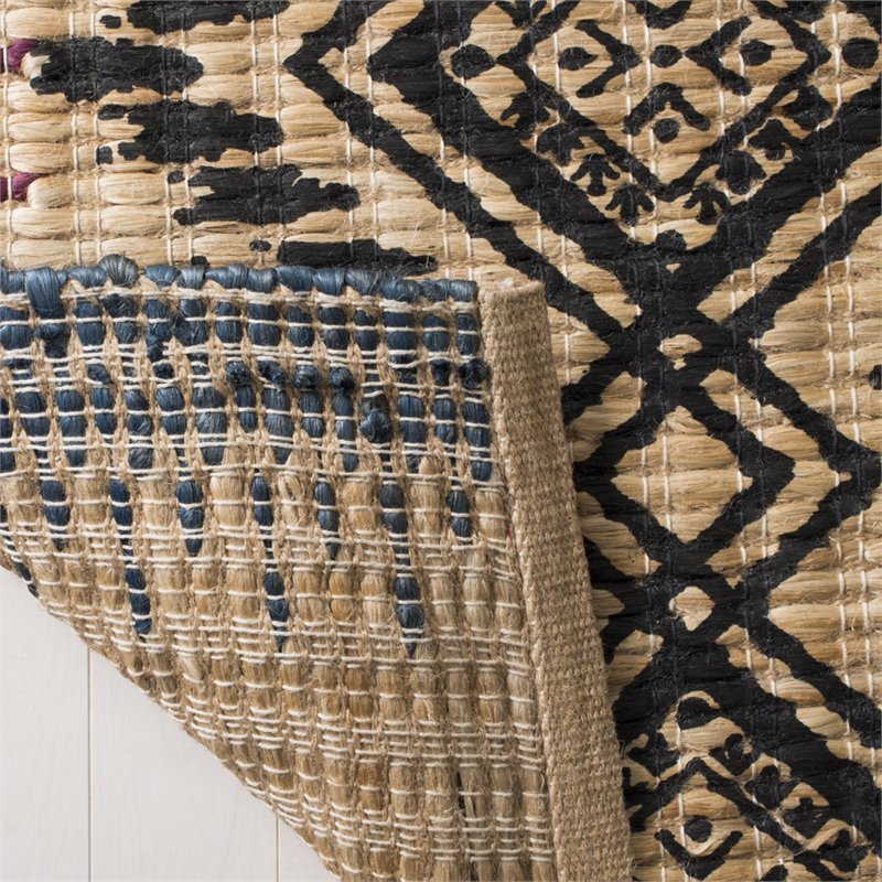 Rug rugs layering layered cowhide tips layer ways cheetah living decor styling decorating cheetahisthenewblack carpet schooled persian oriental overlapping fur Safavieh Cape Cod 2'3" x 8' Hand Woven Jute Runner Rug in Black