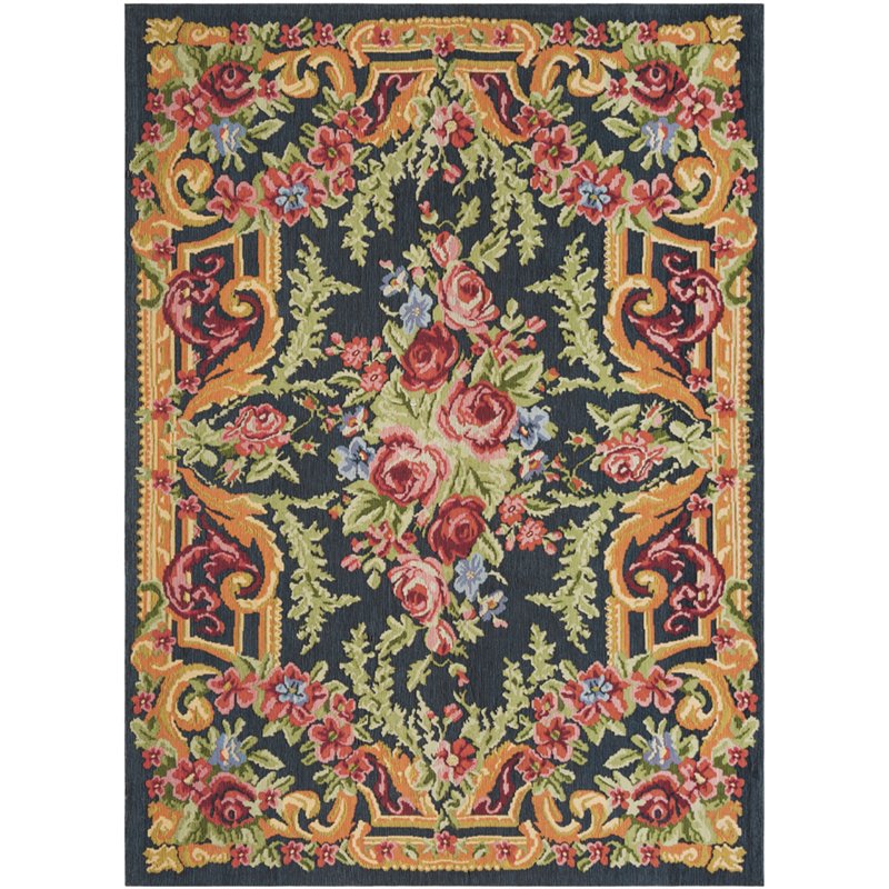 Safavieh Classic Vintage 6' x 9' Rug in Black and Rose