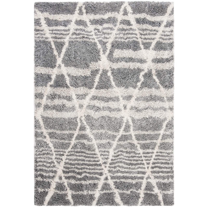 Safavieh Casablanca 4' x 6' Hand Tufted Wool Rug in Gray and Ivory