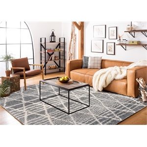 Safavieh Casablanca 5' x 8' Hand Tufted Wool Rug in Gray and Ivory