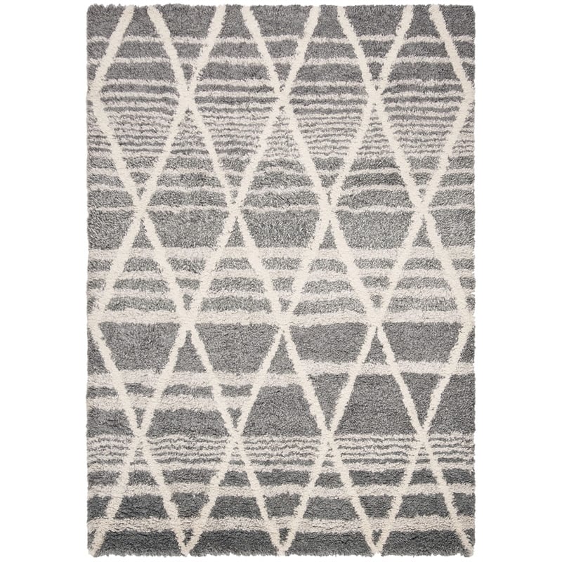 Safavieh Casablanca 5' x 8' Hand Tufted Wool Rug in Gray and Ivory