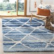 Safavieh Casablanca 5' x 8' Hand Tufted Wool Rug in Blue and Ivory