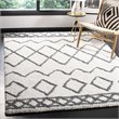 Safavieh Equinox 5' x 8' Hand Tufted Shag Rug in Cream and Gray