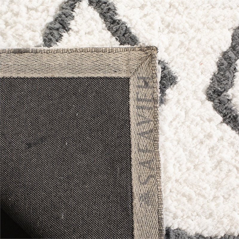 Safavieh Equinox 8' x 10' Hand Tufted Shag Rug in Cream and Gray