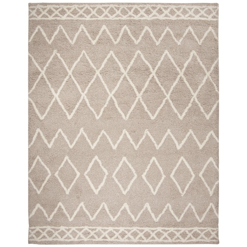 Safavieh Equinox 8' x 10' Hand Tufted Shag Rug in Beige and Ivory